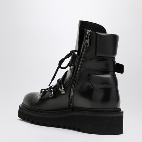 Ferragamo Ferragamo Black leather lace-up boot