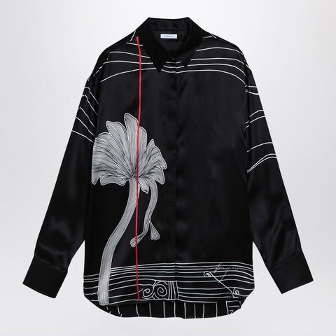 Ferragamo Ferragamo Black silk satin shirt
