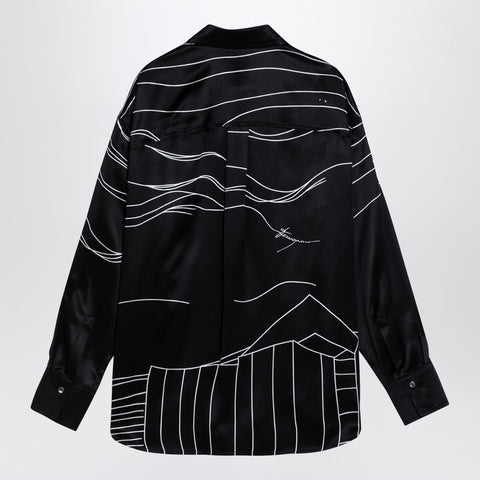Ferragamo Ferragamo Black silk satin shirt