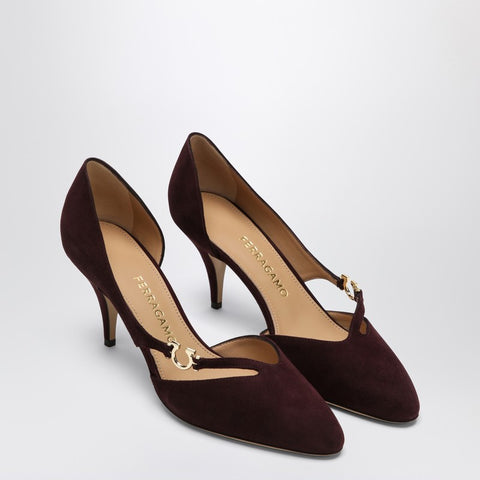 Ferragamo Ferragamo Pumps with Gancini detail Dark Barolo