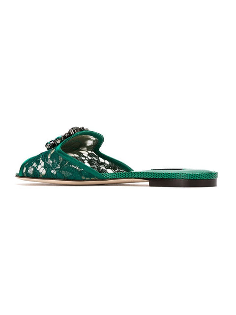 Dolce & Gabbana Dolce & Gabbana Slippers in lace with crystals