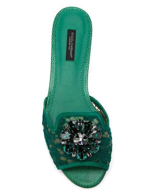 Dolce & Gabbana Dolce & Gabbana Slippers in lace with crystals