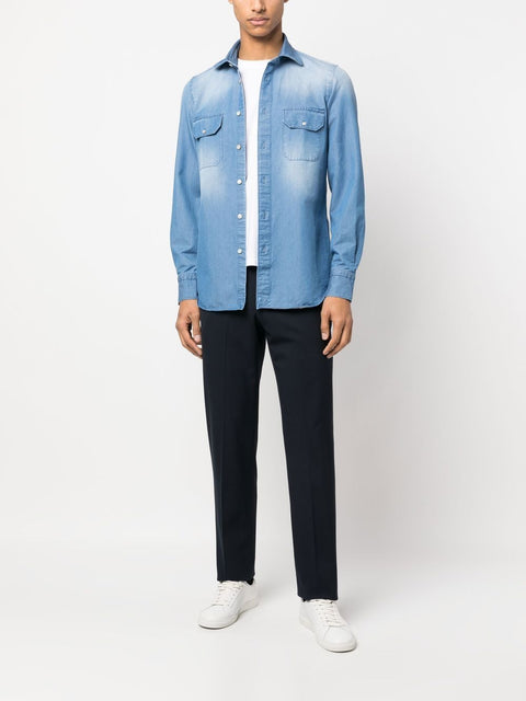 Finamore 1925 Napoli FINAMORE 1925 NAPOLI Shirts Clear Blue