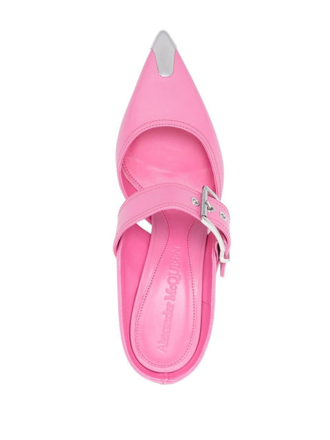 Alexander Mcqueen Alexander McQueen 75mm Metallic toe-cap Detail Mules