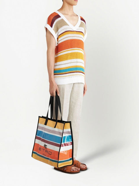 Etro Etro stripe-print tote bag