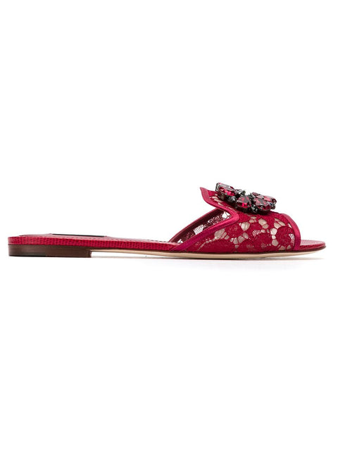 Dolce & Gabbana Dolce & Gabbana Rainbow Lace brooch-detail sandals