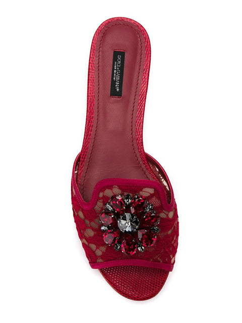 Dolce & Gabbana Dolce & Gabbana Rainbow Lace brooch-detail sandals