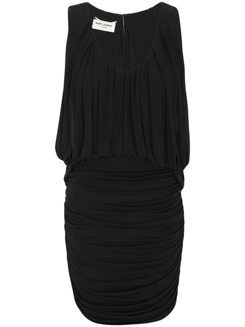 Saint Laurent Saint Laurent Sleeveless Draped Minidress