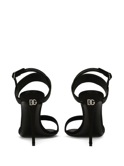 Dolce & Gabbana Dolce & Gabbana Satin sandals with iron-on rhinestones