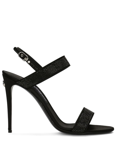 Dolce & Gabbana Dolce & Gabbana Satin sandals with iron-on rhinestones