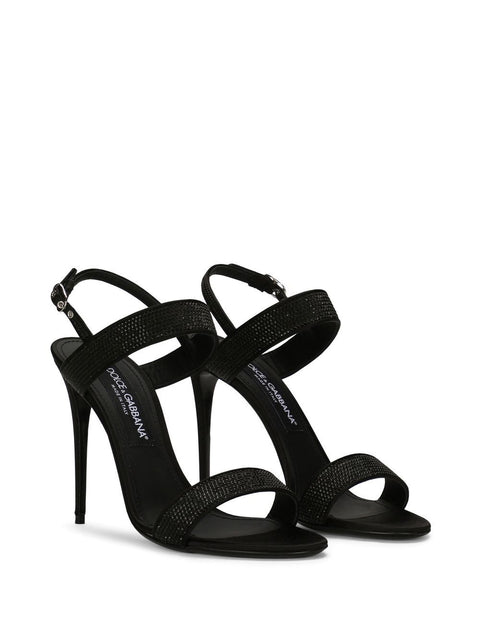 Dolce & Gabbana Dolce & Gabbana Satin sandals with iron-on rhinestones