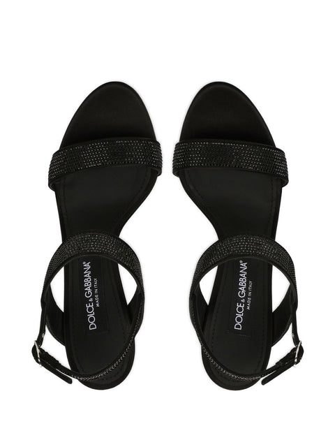 Dolce & Gabbana Dolce & Gabbana Satin sandals with iron-on rhinestones