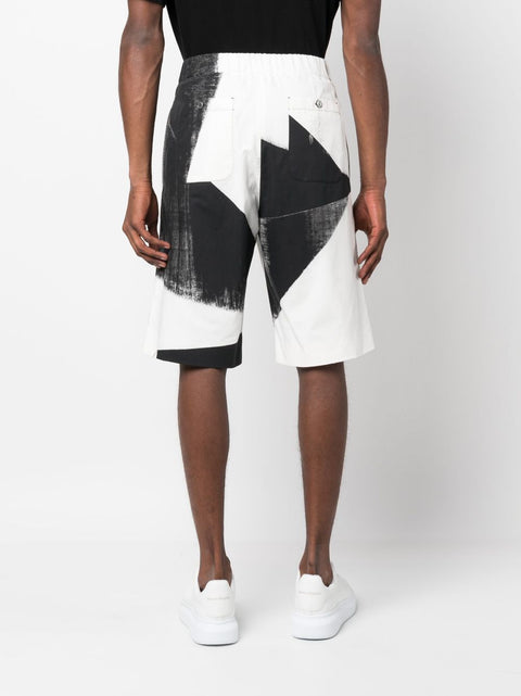 Alexander Mcqueen Alexander McQueen abstract-print cotton bermuda shorts