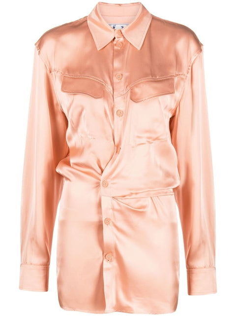 Off White Off White twist-detail shirt dress