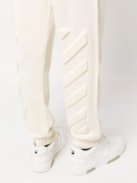 Off White Off White Diag-stripe knitted track pants