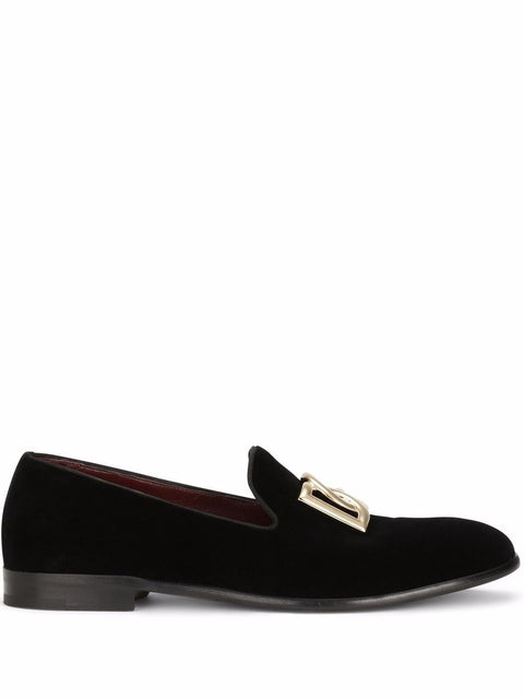 Dolce & Gabbana Dolce & Gabbana DG logo velvet slippers