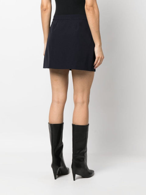 Alexander Mcqueen Alexander McQueen wool-cotton blend mini wrap skirt
