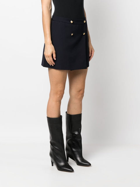 Alexander Mcqueen Alexander McQueen wool-cotton blend mini wrap skirt