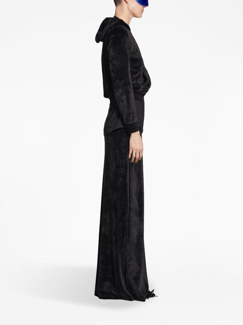Balenciaga Balenciaga velvet-effect high-waisted skirt