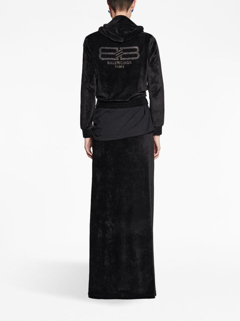 Balenciaga Balenciaga velvet-effect high-waisted skirt