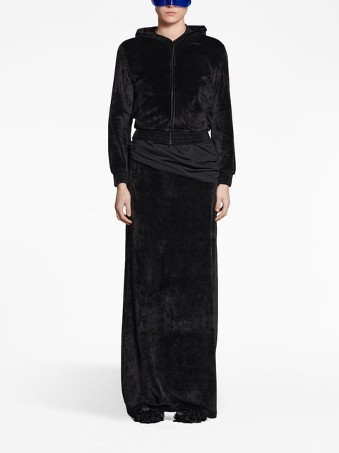 Balenciaga Balenciaga velvet-effect high-waisted skirt