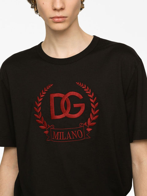 Dolce & Gabbana Dolce & Gabbana Cotton T-shirt with DG Milano logo embroidery