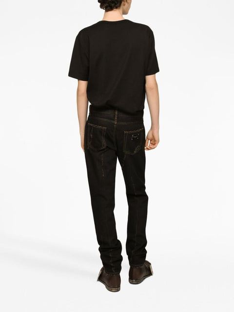 Dolce & Gabbana Dolce & Gabbana Cotton T-shirt with DG Milano logo embroidery