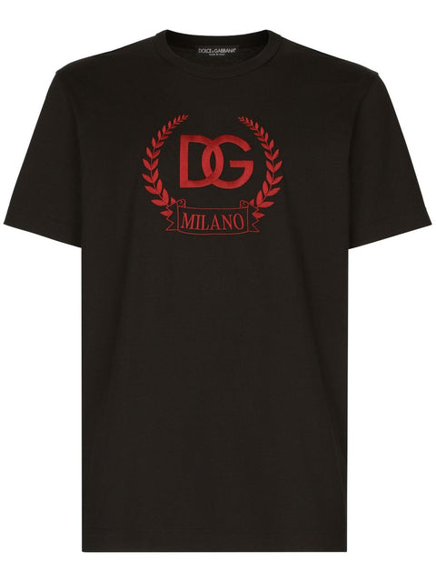 Dolce & Gabbana Dolce & Gabbana Cotton T-shirt with DG Milano logo embroidery