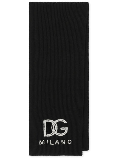 Dolce & Gabbana Dolce & Gabbana Fisherman’s rib cashmere scarf with DG logo