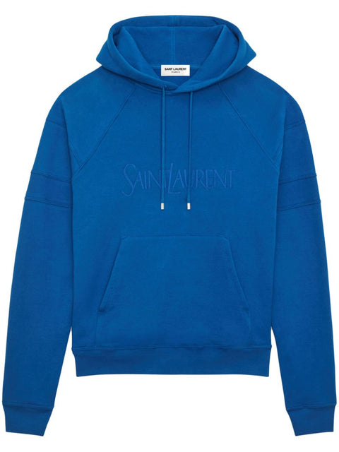 Saint Laurent Saint Laurent logo-embroidered cotton hoodie