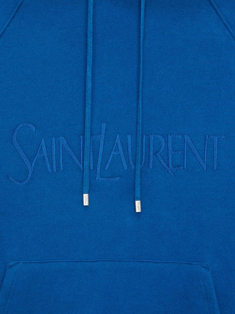 Saint Laurent Saint Laurent logo-embroidered cotton hoodie
