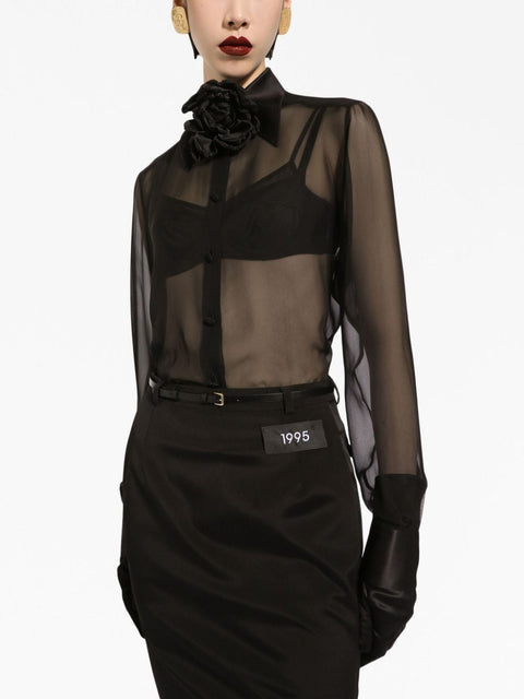 Dolce & Gabbana Dolce & Gabbana Silk chiffon shirt with satin details