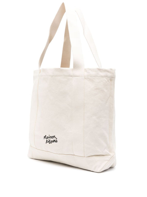 Maison Kitsune Maison Kitsune fox head-print cotton tote