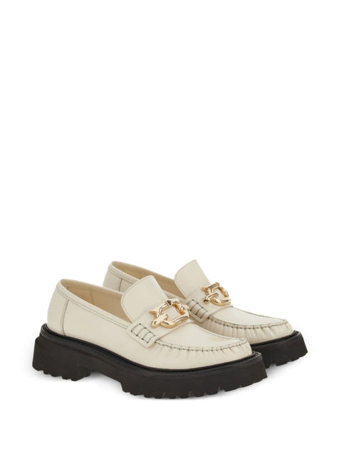 Ferragamo Ferragamo Gancini-plaque Leather Loafers