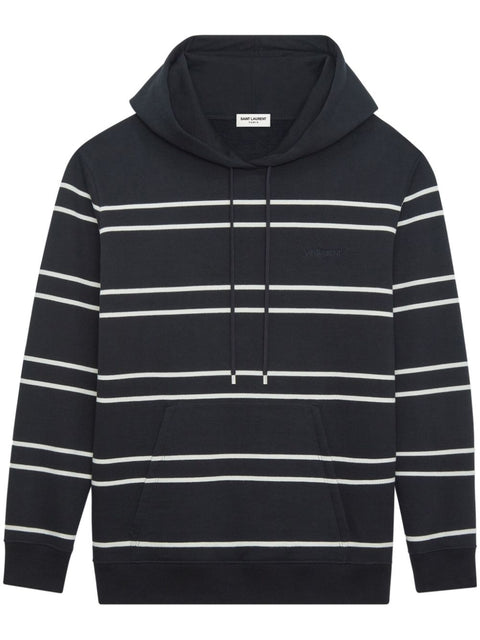 Saint Laurent Saint Laurent striped cotton hoodie