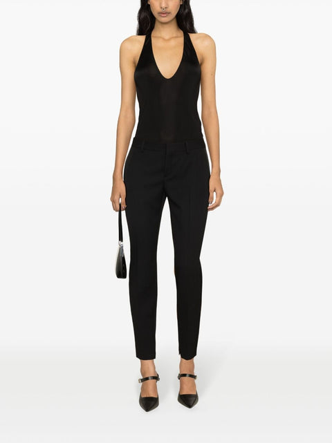 Saint Laurent Saint Laurent plunging satin tank top