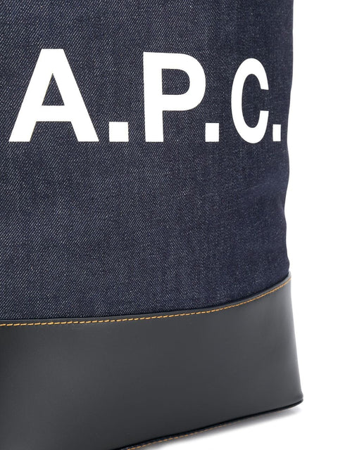 A.P.C. A.P.C. logo print denim tote