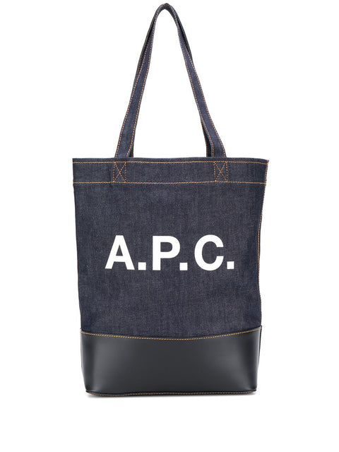 A.P.C. A.P.C. logo print denim tote