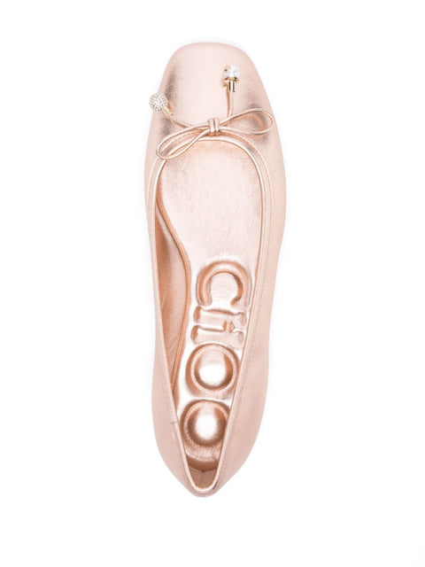 Jimmy Choo Jimmy Choo Elme metallic ballerina shoes
