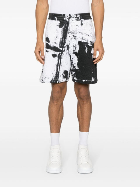 Alexander Mcqueen Alexander McQueen paint-splatter cotton shorts