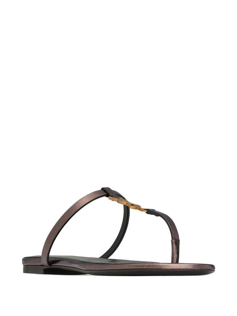 Saint Laurent Saint Laurent Cassandre leather thong sandals