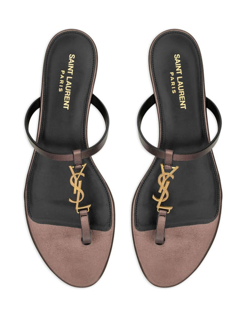 Saint Laurent Saint Laurent Cassandre leather thong sandals