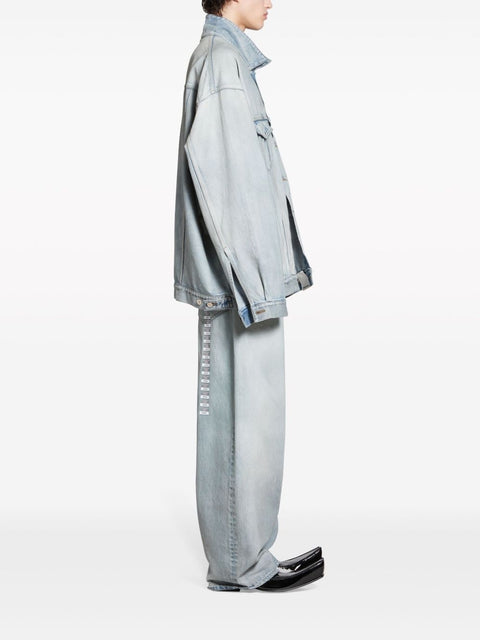 Balenciaga Balenciaga Denim jacket with flap pockets and drop shoulder
