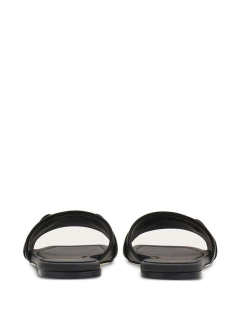 Ferragamo Ferragamo Gancini-plaque leather slides