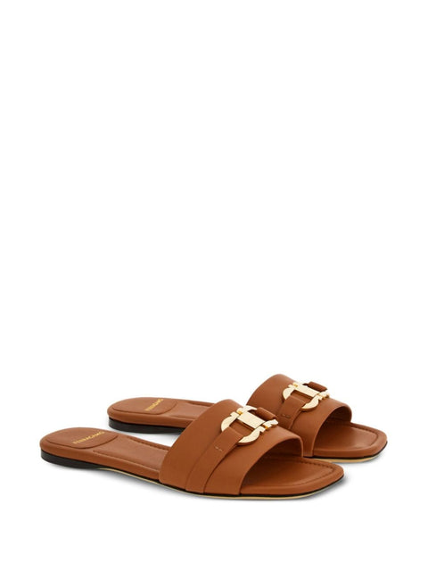 Ferragamo Ferragamo 40mm Gancini-buckle Leather Slides