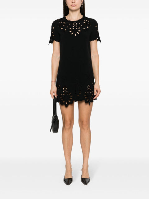 Ermanno Scervino Ermanno Scervino Embroidered cotton short dress