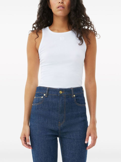 Ganni Ganni Cotton Rib Tank Top