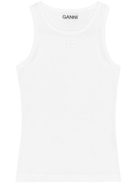 Ganni Ganni Cotton Rib Tank Top
