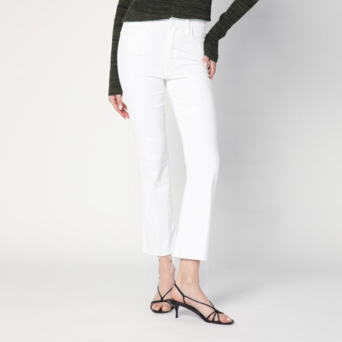 Mother Mother The Hustler Ankle Fray jeans in white
