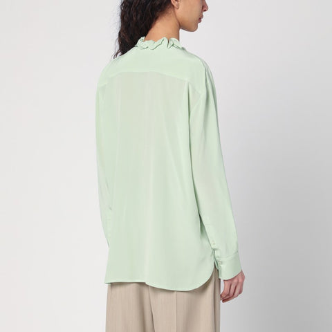 Victoria Beckham Victoria Beckham Light green shirt with ruffles